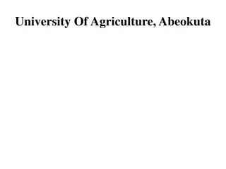 Biotechnology in Agriculture at University of Abeokuta