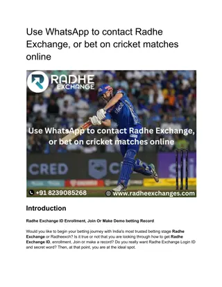 Use WhatsApp to contact Radhe Exchange, or bet on cricket matches online