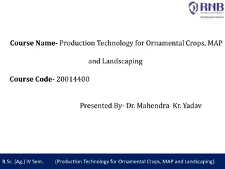 Production Technology for Ornamental Crops and Landscaping Course Overview