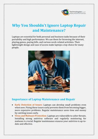 Why You Shouldn't Ignore Laptop Repair and Maintenance?