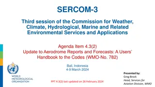 Update to Aerodrome Reports and Forecasts: A Users Handbook to the Codes (WMO-No. 782) - SERCOM-3 Session
