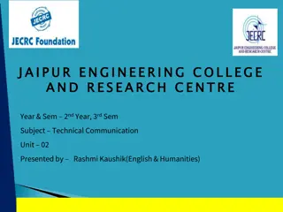 Technical Communication and Information Design at Jaipur Engineering College