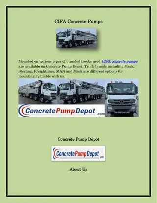 CIFA Concrete Pumps, concretepumpdepot.com