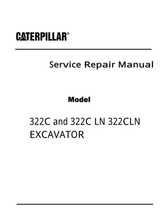 Caterpillar Cat 322C LN EXCAVATOR (Prefix BGR) Service Repair Manual Instant Download