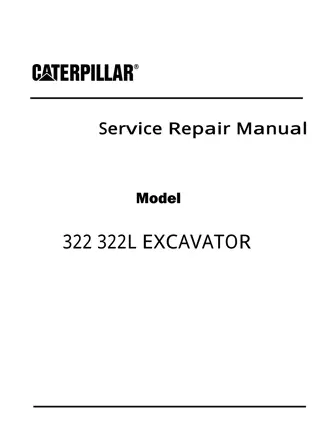 Caterpillar Cat 322L EXCAVATOR (Prefix 8CL) Service Repair Manual Instant Download