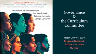 Governance & the Curriculum Committee: Understanding Regulations and Structures for Effective Governance