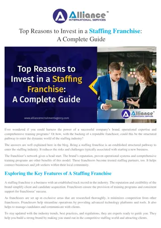 Top Reasons to Invest in a Staffing Franchise A Complete Guide