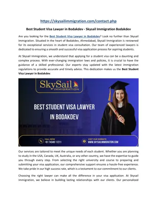 Best Student Visa Lawyer in Bodakdev - Skysail Immigration Bodakdev