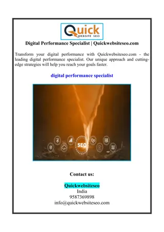 Digital Performance Specialist | Quickwebsiteseo.com