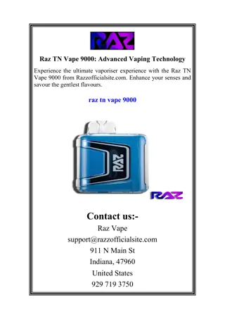 Raz TN Vape 9000 Advanced Vaping Technology