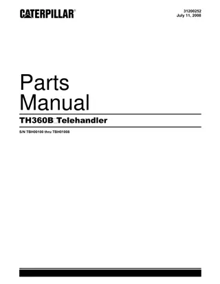 Caterpillar Cat TH360B Telehandler Parts Catalogue Manual Instant Download