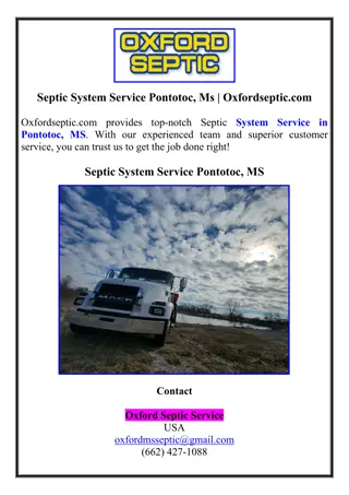 Septic System Service Pontotoc, Ms | Oxfordseptic.com