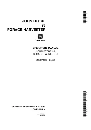 John Deere 35 Forage Harvester Operator’s Manual Instant Download (Publication No.OME47718)