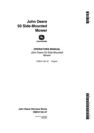 John Deere 50 Side-Mounted Mower Operator’s Manual Instant Download (Publication No.OME41162)