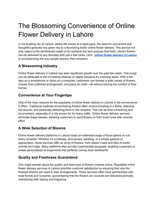 The Blossoming Convenience of Online Flower Delivery in Lahore (2)