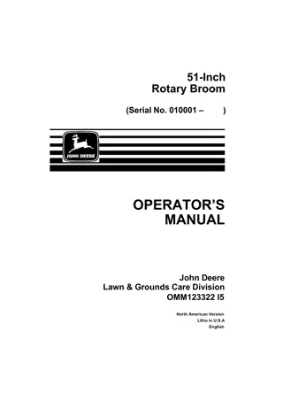 John Deere 51-Inch Rotary Broom Operator’s Manual Instant Download (Pin.010001-) (Publication No.OMM123322)