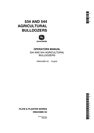 John Deere 544 Agricultural Bulldozers Operator’s Manual Instant Download (Publication No.OMA44885)