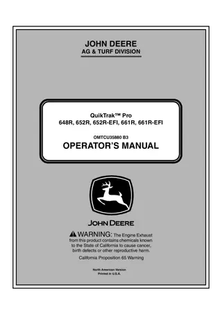 John Deere 648R QuikTrak™ Pro Mower Operator’s Manual Instant Download (PIN000001-) (Publication No.OMTCU35880)