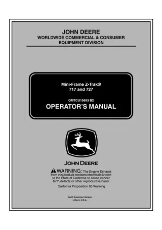 John Deere 717 Mini-Frame Z-Trak Mower Operator’s Manual Instant Download (PIN010001-) (Publication No.OMTCU15693)