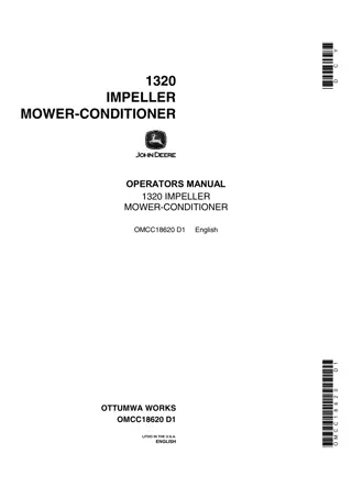 John Deere 1320 Impelled Mower-Conditioner Operator’s Manual Instant Download (Publication No.OMCC18620)