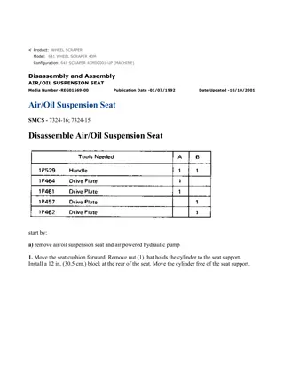 Caterpillar Cat 641 WHEEL SCRAPER (Prefix 43M) Service Repair Manual Instant Download (43M00001 and up)