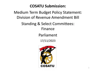 COSATU Submission on Medium-Term Budget Policy Statement