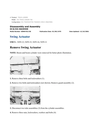 Caterpillar Cat 931 TRACK LOADER (Prefix 78U) Service Repair Manual Instant Download (78U00001-03913)