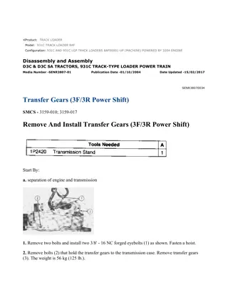 Caterpillar Cat 931C AND 931C LGP TRACK LOADER (Prefix 8AF) Service Repair Manual Instant Download (8AF00001 and up)