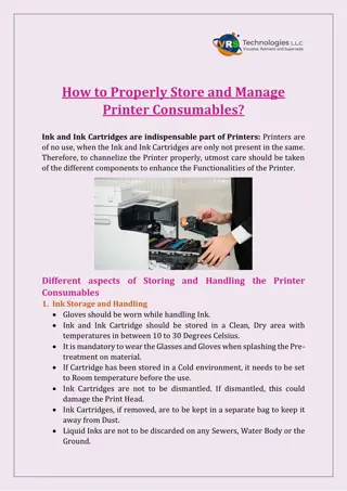 How to Properly Store and Manage Printer Consumables?