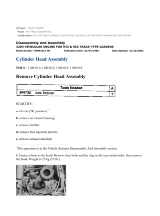 Caterpillar Cat 943 TRACK LOADER (Prefix 04Z) Service Repair Manual Instant Download (04Z00307 and up)