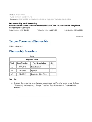 Caterpillar Cat 950G SERIES II WHEEL LOADER (Prefix AYS) Service Repair Manual Instant Download (AYS00001 and up)