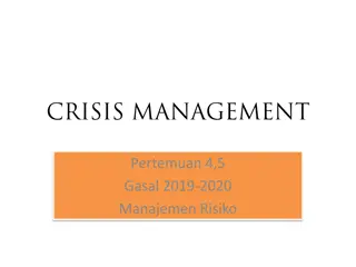 Crisis Management in Organizational Context: Understanding, Planning, and Response