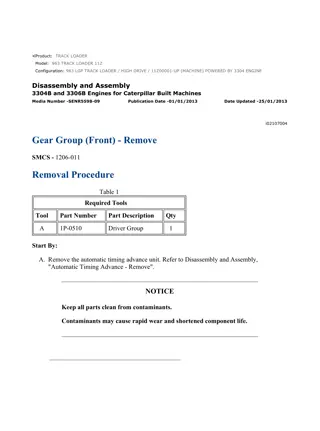 Caterpillar Cat 963 TRACK LOADER (Prefix 11Z) Service Repair Manual Instant Download (11Z00001 and up)