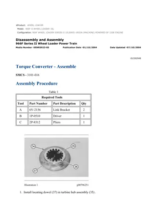 Caterpillar Cat 966F II WHEEL LOADER (Prefix 1SL) Service Repair Manual Instant Download (1SL00001-00506)