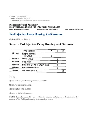 Caterpillar Cat 977K 977L TRACK LOADER (Prefix 11K) Service Repair Manual Instant Download (11K03919-05050)