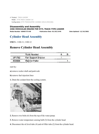 Caterpillar Cat 977K TRACK LOADER (Prefix 11K) Service Repair Manual Instant Download (11K00001-03918)