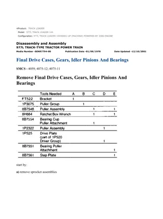 Caterpillar Cat 977L TRACK LOADER (Prefix 14X) Service Repair Manual Instant Download (14X00001 and up)