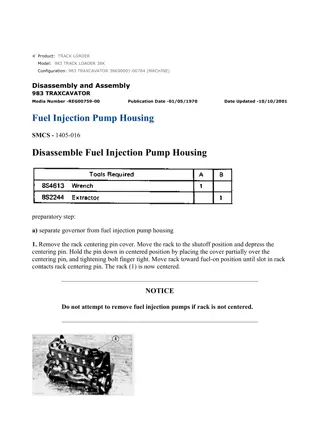 Caterpillar Cat 983 TRACK LOADER (Prefix 38K) Service Repair Manual Instant Download (38K00001-00764)