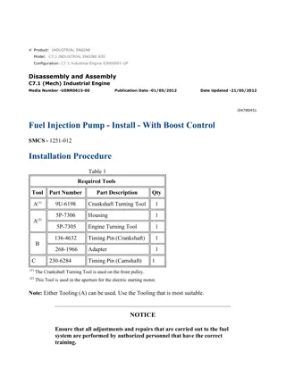 Caterpillar Cat C7.1 Industrial Engine (Prefix 630) Service Repair Manual Instant Download (63000001 and up)