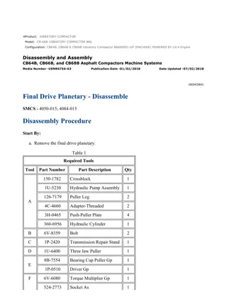 Caterpillar Cat CB66B Vibratory Compactor (Prefix B66) Service Repair Manual Instant Download (B6600001 and up)