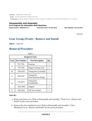 Caterpillar Cat CB68B Vibratory Compactor (Prefix C68) Service Repair Manual Instant Download (C6800001 and up)