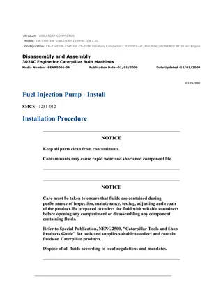 Caterpillar Cat CB-334E CB-334E XW Vibratory Compactor (Prefix C3D) Service Repair Manual Instant Download (C3D00001 and up)