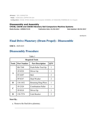 Caterpillar Cat CS54B, CP54B Vibratory Soil Compactor (Prefix G54) Service Repair Manual Instant Download (G5400001 and up)