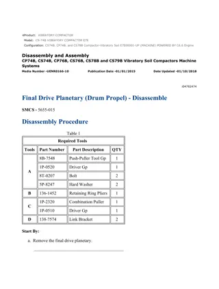 Caterpillar Cat CS74B CP74B Compactor-Vibratory Soil (Prefix E7E) Service Repair Manual Instant Download (E7E00001 and up)