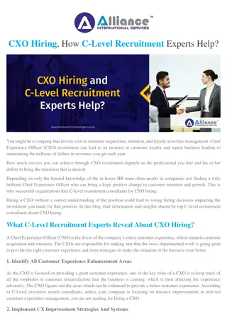 CXO Hiring, How C-Level Recruitment Experts Help