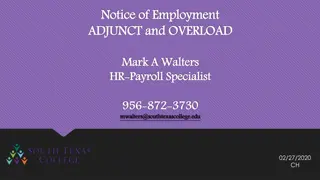 Notice of Employment Guidelines for Adjunct and Overload Faculty