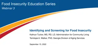 Food Insecurity Education Series Webinar: Identifying and Screening Insights