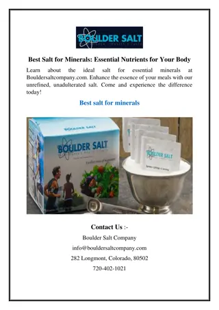 Best Salt for Minerals Essential Nutrients for Your Body