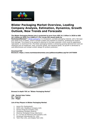 Blister Packaging Market