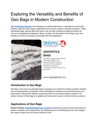 Leading Geo Textile Bag Exporter for Your Global Needs